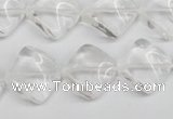 CTW49 15.5 inches 15*15mm twisted diamond white crystal beads