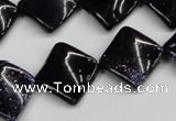 CTW50 15.5 inches 15*15mm twisted diamond blue goldstone beads