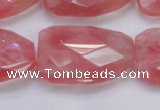 CTW501 15.5 inches 20*30mm faceted & twisted synthetic quartz beads