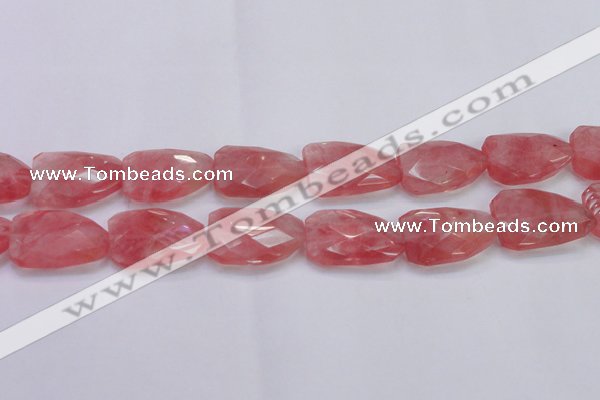 CTW501 15.5 inches 20*30mm faceted & twisted synthetic quartz beads