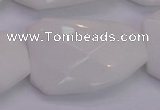 CTW515 15.5 inches 30*40mm faceted & twisted white porcelain beads