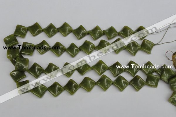 CTW53 15.5 inches 15*15mm twisted diamond jade gemstone beads