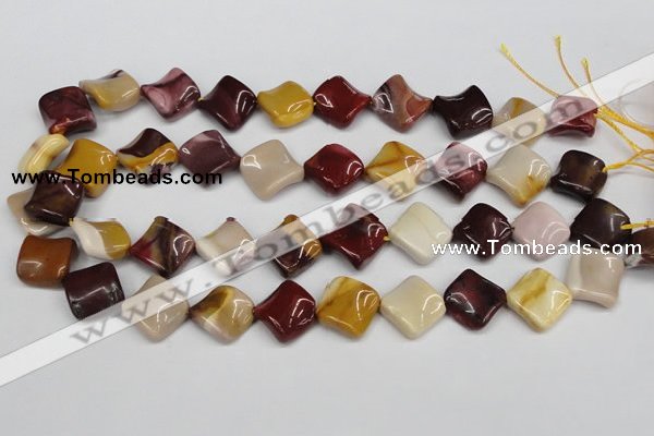 CTW54 15.5 inches 15*15mm twisted diamond mookaite beads