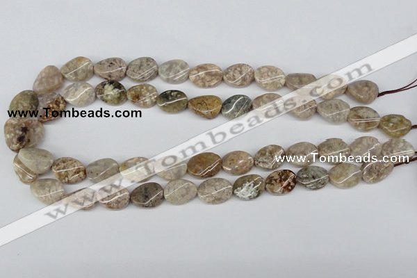 CTW58 15.5 inches 12*16mm twisted oval jasper gemstone beads