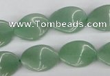 CTW61 15.5 inches 13*18mm twisted oval green aventurine beads