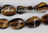 CTW63 15.5 inches 13*18mm twisted oval yellow tiger eye beads