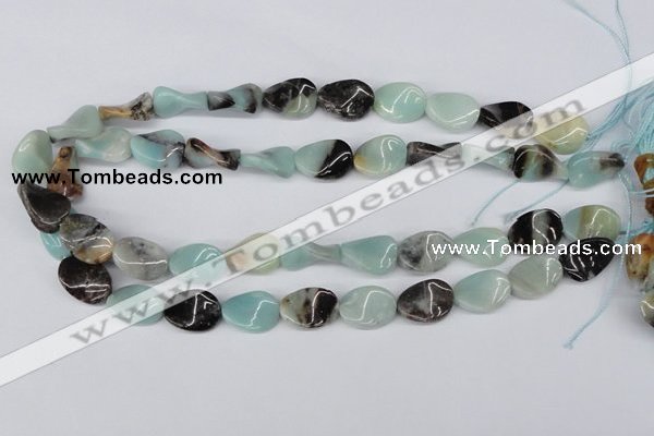 CTW65 15.5 inches 13*18mm twisted oval amazonite gemstone beads