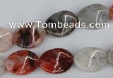 CTW68 15.5 inches 15*20mm twisted oval agate gemstone  beads