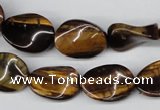 CTW69 15.5 inches 15*20mm twisted oval yellow tiger eye beads