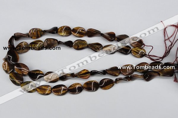 CTW69 15.5 inches 15*20mm twisted oval yellow tiger eye beads