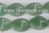 CTW72 15.5 inches 15*20mm twisted oval green aventurine beads