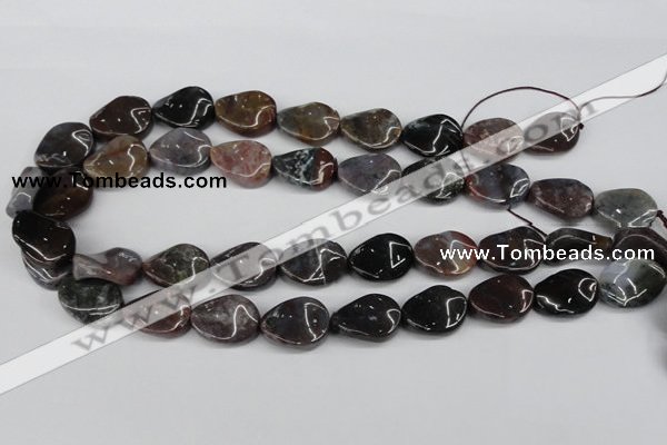 CTW74 15.5 inches 15*20mm twisted oval moss agate gemstone beads