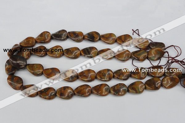 CTW75 15.5 inches 15*20mm twisted oval jasper gemstone beads