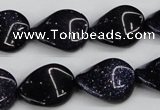 CTW79 15.5 inches 15*20mm twisted oval blue goldstone beads