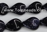 CTW79 15.5 inches 15*20mm twisted oval blue goldstone beads