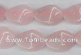 CTW80 15.5 inches 15*20mm twisted oval rose quartz beads