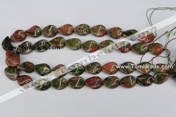 CTW81 15.5 inches 15*20mm twisted oval unakite gemstone beads