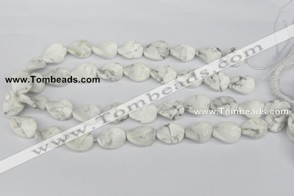 CTW82 15.5 inches 15*20mm twisted oval white howlite turquoise beads