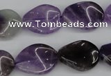 CTW83 15.5 inches 15*20mm twisted oval amethyst gemstone beads