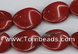 CTW85 15.5 inches 15*20mm twisted oval red jasper gemstone beads