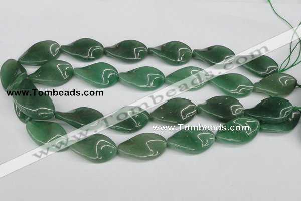 CTW90 15.5 inches 18*30mm twisted oval green aventurine beads