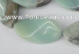 CTW91 15.5 inches 18*30mm twisted oval amazonite gemstone beads