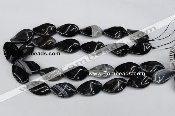 CTW96 15.5 inches 18*30mm twisted oval madagascar agate beads