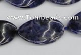 CTW97 15.5 inches 18*30mm twisted oval sodalite gemstone beads