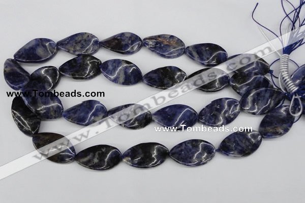 CTW97 15.5 inches 18*30mm twisted oval sodalite gemstone beads