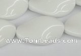 CTW99 15.5 inches 18*30mm twisted oval white agate gemstone beads