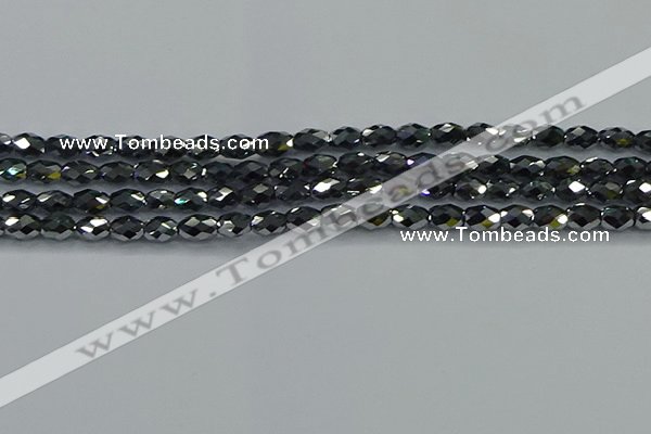 CTZ646 15.5 inches 5*8mm faceted rice terahertz beads wholesale