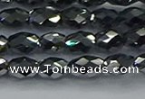 CTZ647 15.5 inches 6*9mm faceted rice terahertz beads wholesale