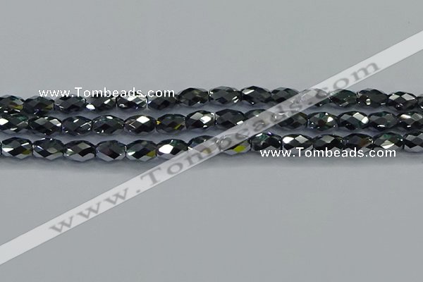 CTZ648 15.5 inches 7*11mm faceted rice terahertz beads wholesale