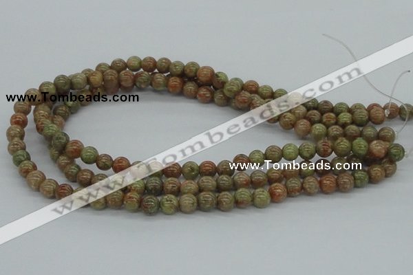 CUG02 15.5 inches 8mm round unakite gemstone beads wholesale