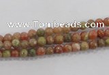 CUG100 15.5 inches 4mm round Chinese unakite beads wholesale