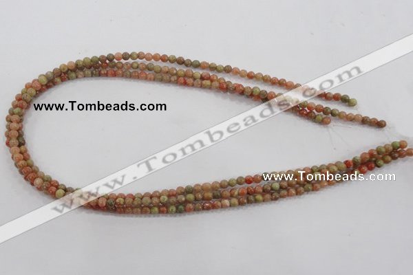 CUG100 15.5 inches 4mm round Chinese unakite beads wholesale