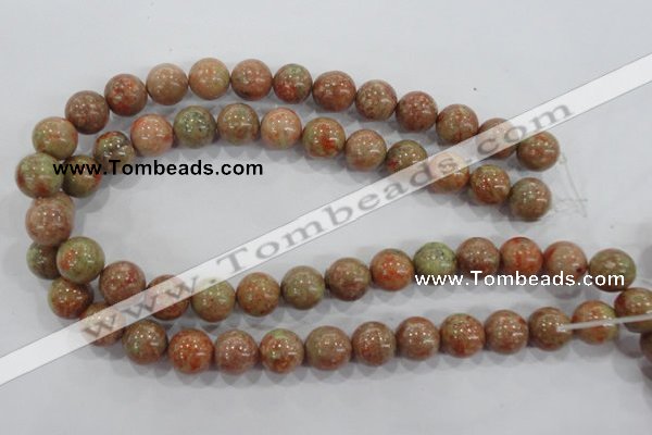 CUG105 15.5 inches 14mm round Chinese unakite beads wholesale