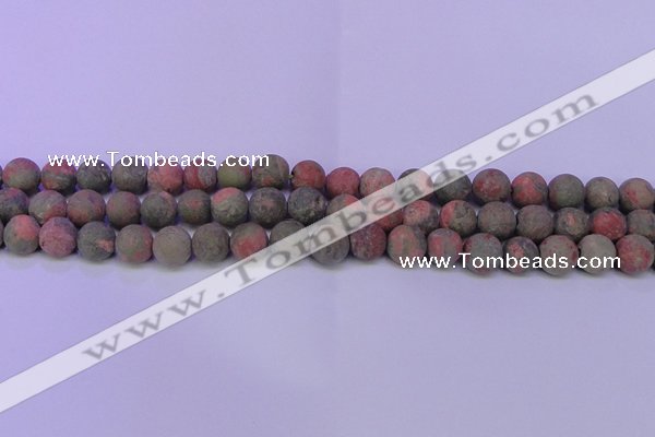 CUG184 15.5 inches 12mm round matte unakite gemstone beads