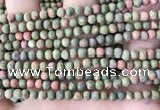 CUG190 15.5 inches 4mm round matte unakite beads wholesale