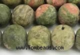 CUG207 15 inches 8mm round matte unakite beads