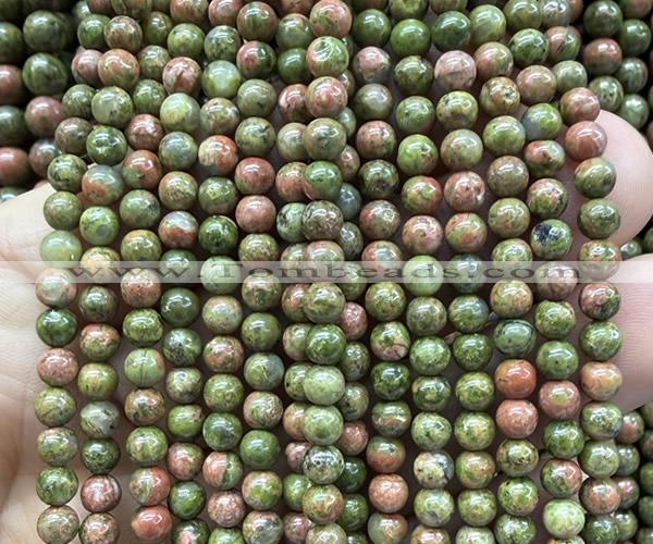 CUG212 15 inches 4mm round unakite beads wholesale