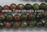 CUG301 15.5 inches 6mm faceted round unakite gemstone beads