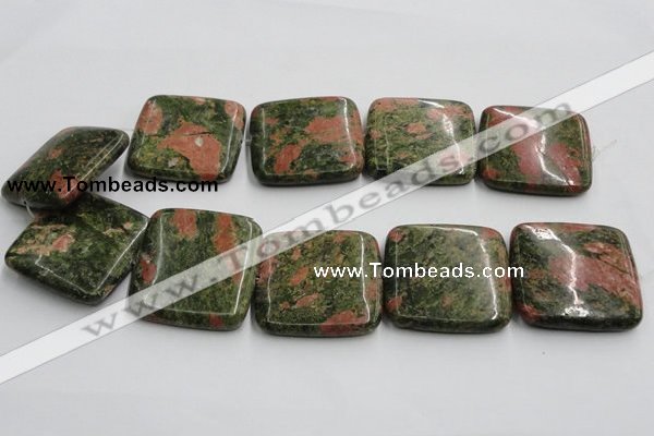 CUG52 16 inches 40*40mm square natural unakite gemstone beads wholesale