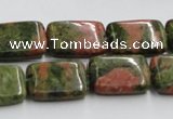 CUG53 16 inches 13*18mm rectangle natural unakite gemstone beads