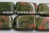 CUG54 16 inches 22*30mm rectangle natural unakite gemstone beads