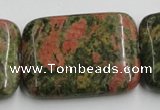 CUG55 16 inches 30*40mm rectangle natural unakite gemstone beads