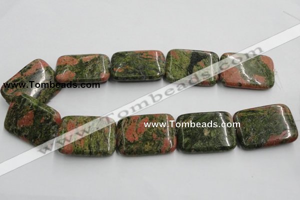 CUG55 16 inches 30*40mm rectangle natural unakite gemstone beads