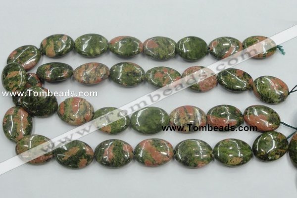 CUG62 16 inches 18*25mm oval natural unakite gemstone beads wholesale