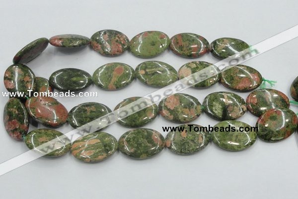 CUG63 16 inches 22*30mm oval natural unakite gemstone beads wholesale