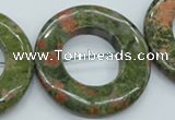 CUG77 15.5 inches 40mm donut unakite gemstone beads wholesale